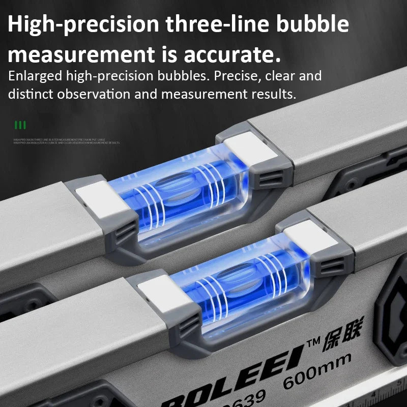 Hochpräzise Wasserwaage 30/40/50cm – 3-in-1 Magnet Winkelmesser Alu Guss