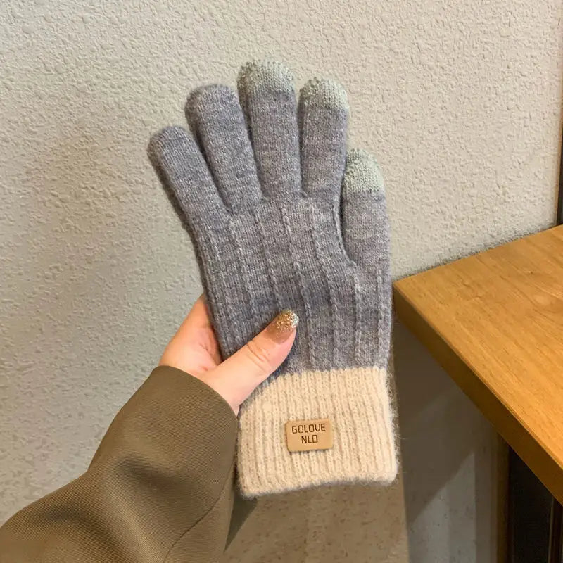 Warme Strickhandschuhe mit Touchscreen-Funktion für Damen und Herren