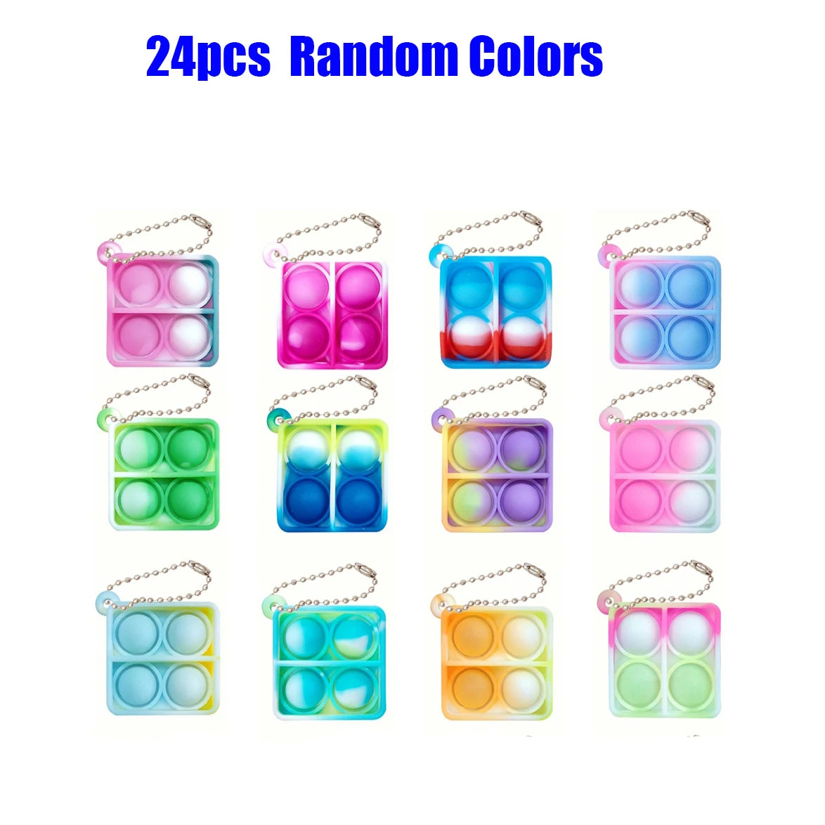 Mini Pop Fidget Spielzeug Set Schlüsselanhänger Stressabbau Party Büro