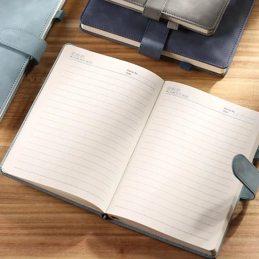 Business-Notizbuch A5 mit Lederbindung – individualisierbar-Yabubest - Home & More