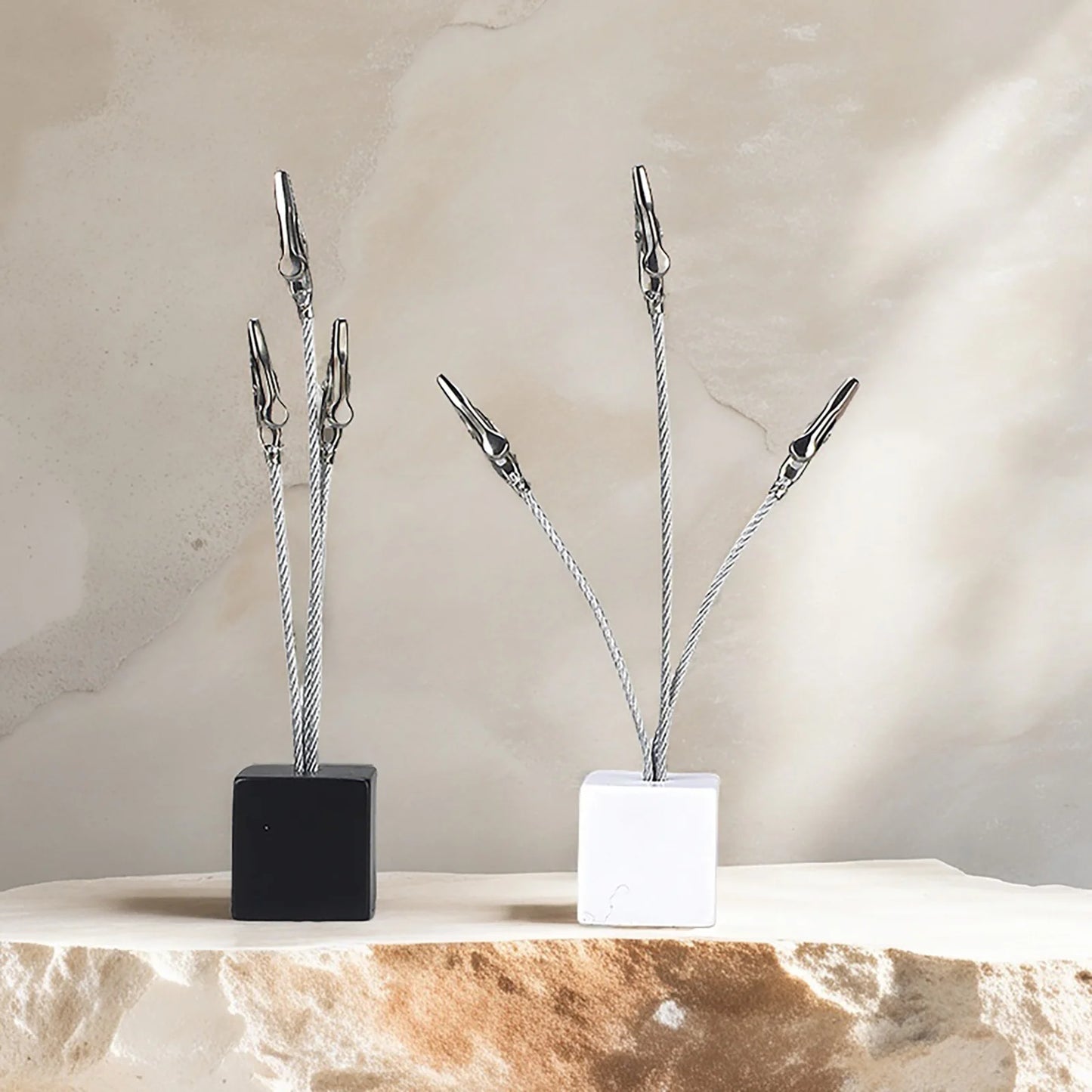 3-Draht Memo Clip Würfel Design Notizkartenhalter Schreibtisch Büro