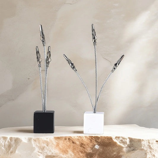 3-Draht Memo Clip Würfel Design Notizkartenhalter Schreibtisch Büro