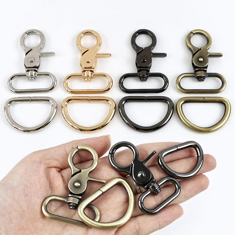 2-5 Sets Metall-Taschenschnallen 20-32mm Karabiner D-Ring Gurtbandhaken