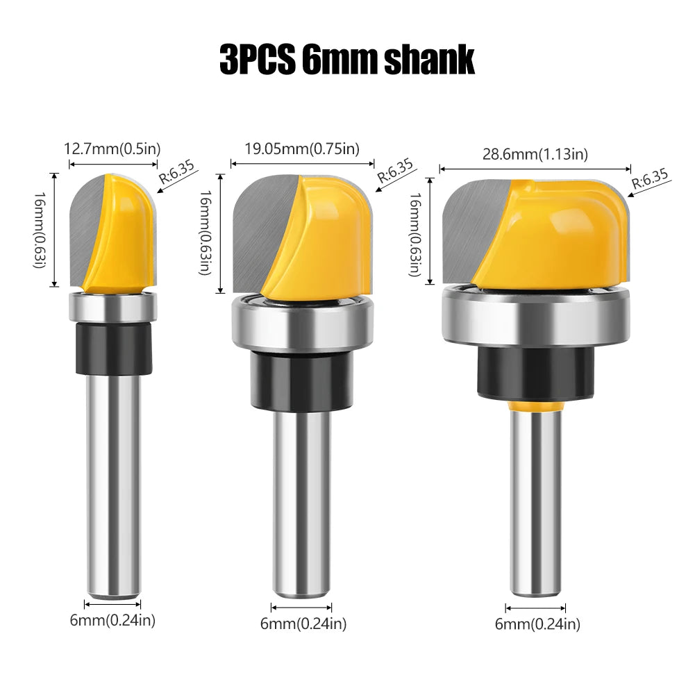 6mm 1/4 Zoll 8mm Schaft Hartmetall Fräser Set für Holzarbeiten