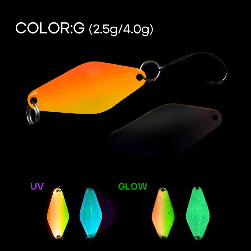 LETOYO UV Leuchtender Löffel Köder Rhombus 2,5g bis 4g für Forelle und Barsch-Yabubest - Home & More