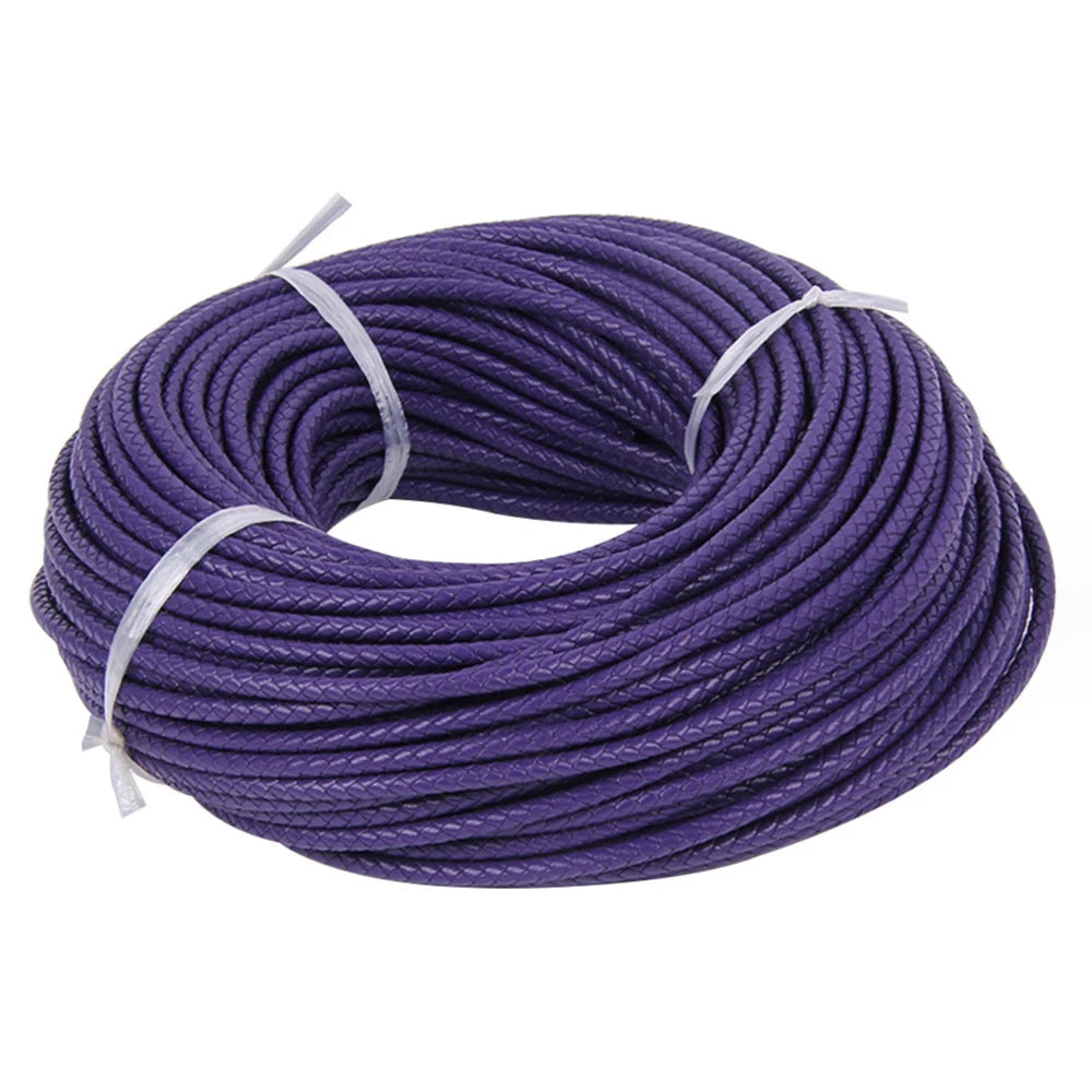 Buntes geflochtenes Echtleder-Armband, 2 Meter, 3-6 mm-Yabubest - Home & More