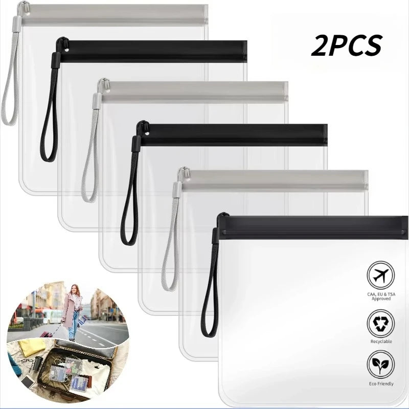 2er Set transparente, wasserdichte Reise Kosmetiktaschen