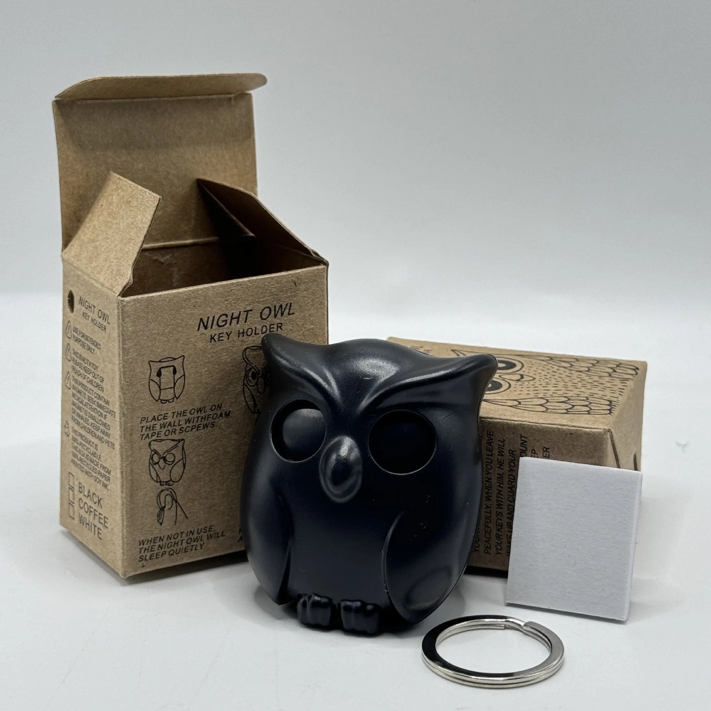 Magnetischer Schlüsselhaken Eulenmotiv selbstklebend für Wandmontage