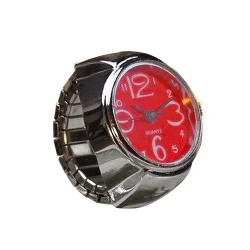 Mini Fingeruhr mit elastischem Band – Vintage Design für Damen - Herren