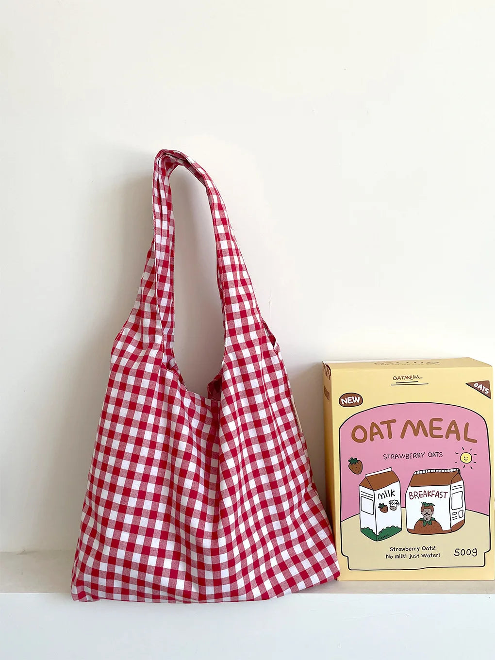 Vintage Plaid Damen Umhängetasche aus Baumwolle große Kapazität