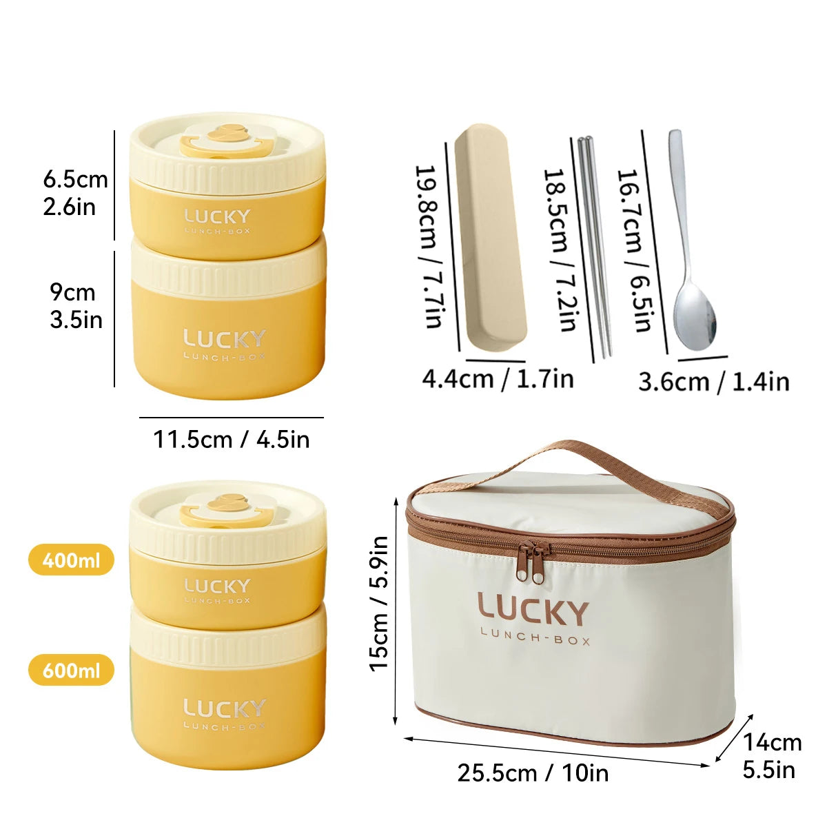 Bento Lunchbox Set isoliert Edelstahl - Thermobehälter mit Tasche
