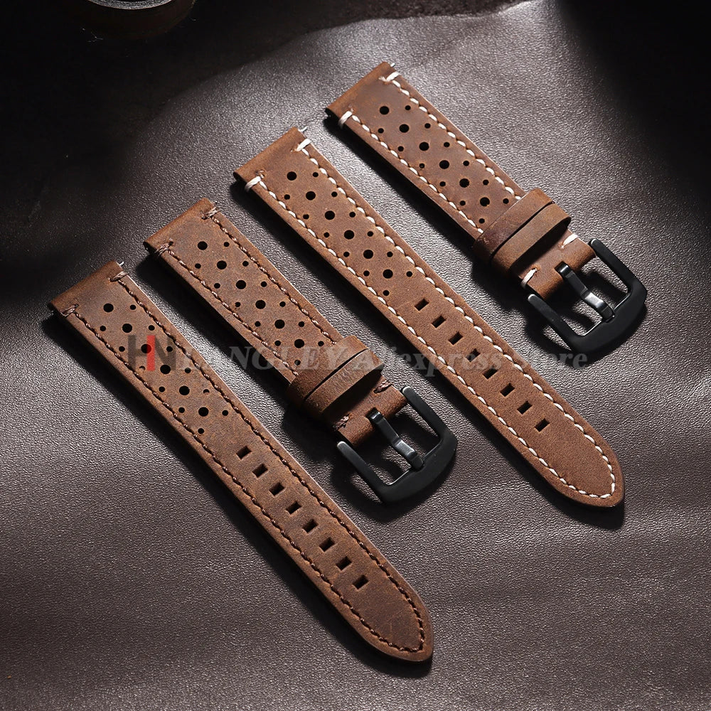 Vintage handgefertigtes Uhrenarmband aus Leder in 18 bis 24 Milli