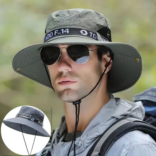 Maximaler Sonnenschutz: Herren-Sonnenhut mit großer Krempe, leicht - winddicht