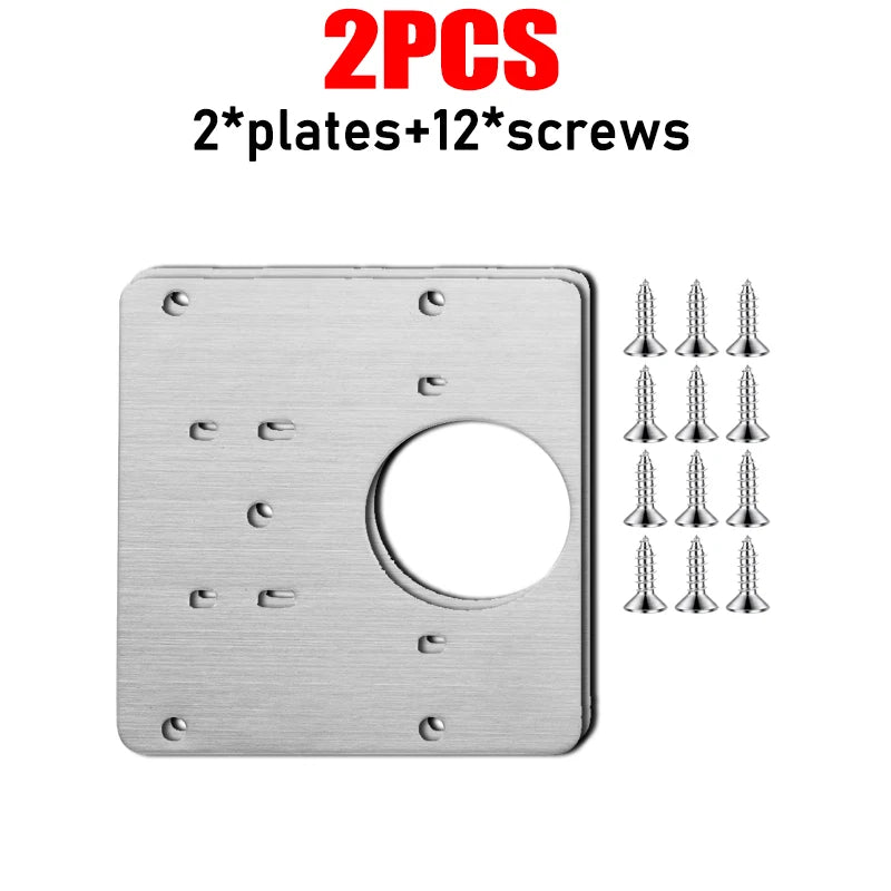 Edelstahl Reparaturplatten für Schrankscharniere mit 5 Lochöffnung 9x9cm