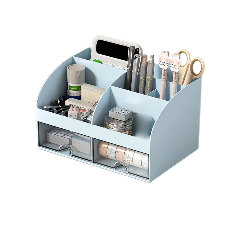 Desktop Organizer mit Schubladen Kunststoff Schreibtisch Make-up Aufbewahrung