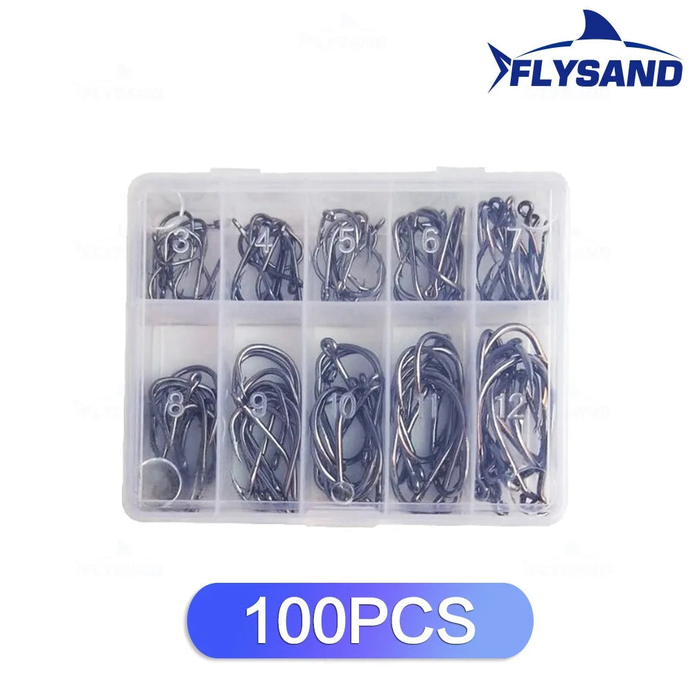 Zuverlässiges Angelhaken Set aus Hartstahl in gemischten Größen