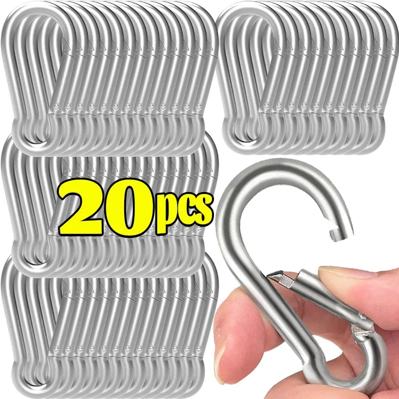 Leichter Mini-Karabiner aus Aluminium mit D-Ring - Federclip – silber, vielseitig