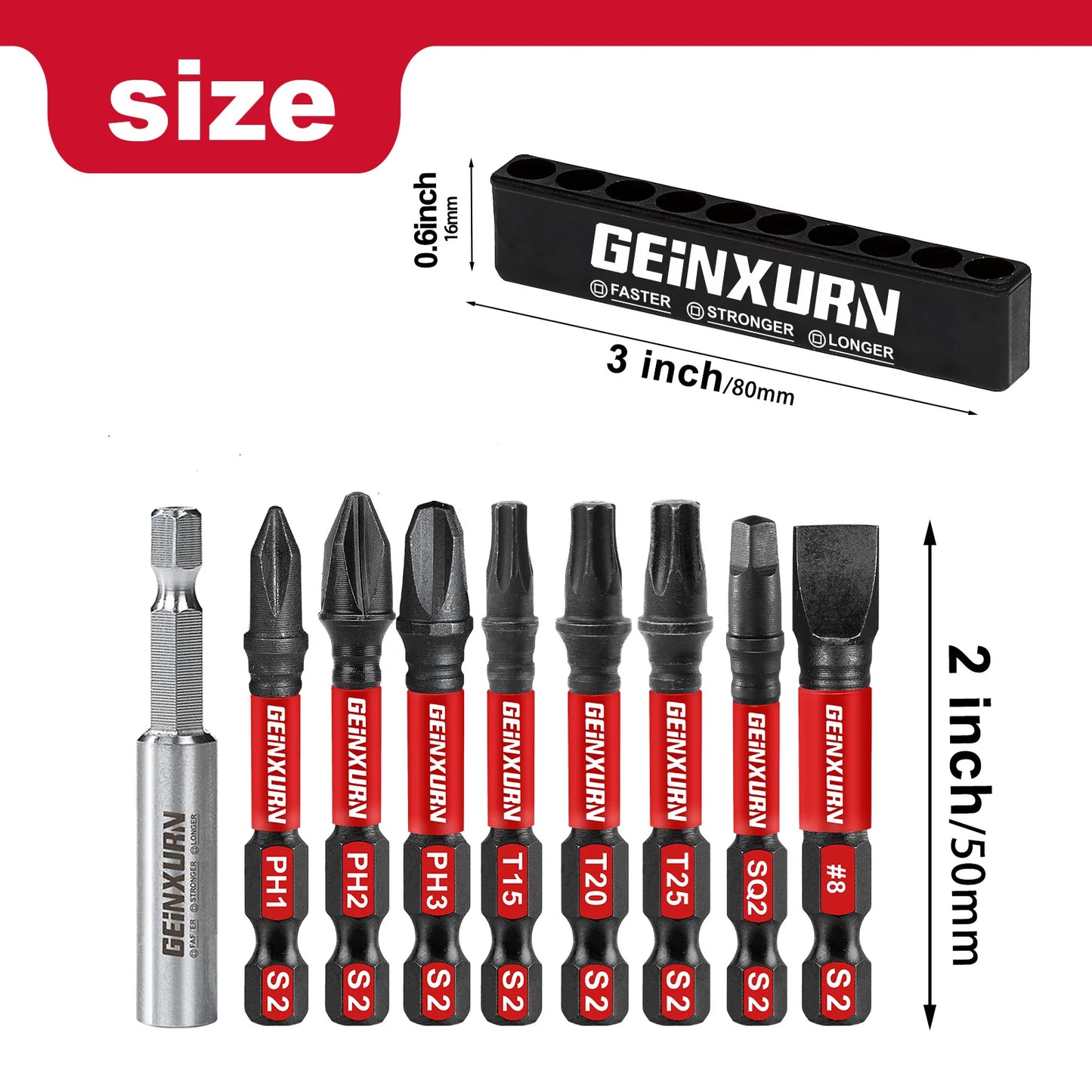 Edelstahl Bithalter 2 Zoll magnetisch – Schnellwechsel Bohrer Verlängerung