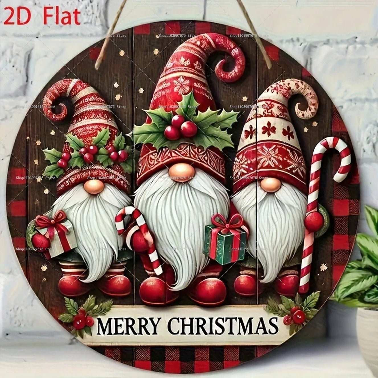 Dekorativer Holz Wandbehang mit festlichem Weihnachtsmotiv zur Gestaltung