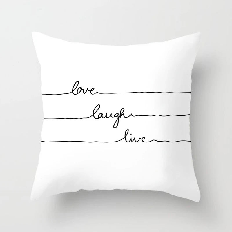 Dekorativer Kissenbezug Schwarz Weiß Geometrischer Würfel Muster