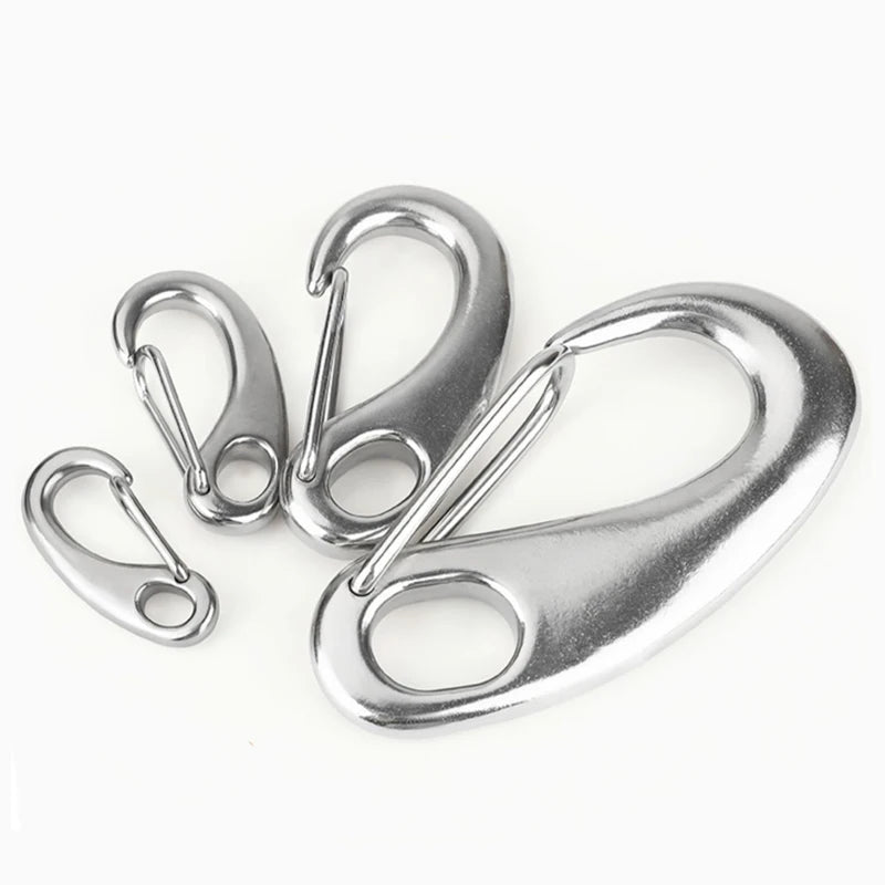 Multifunktionaler Edelstahl Karabinerhaken in Eiform für Outdoor und Camping