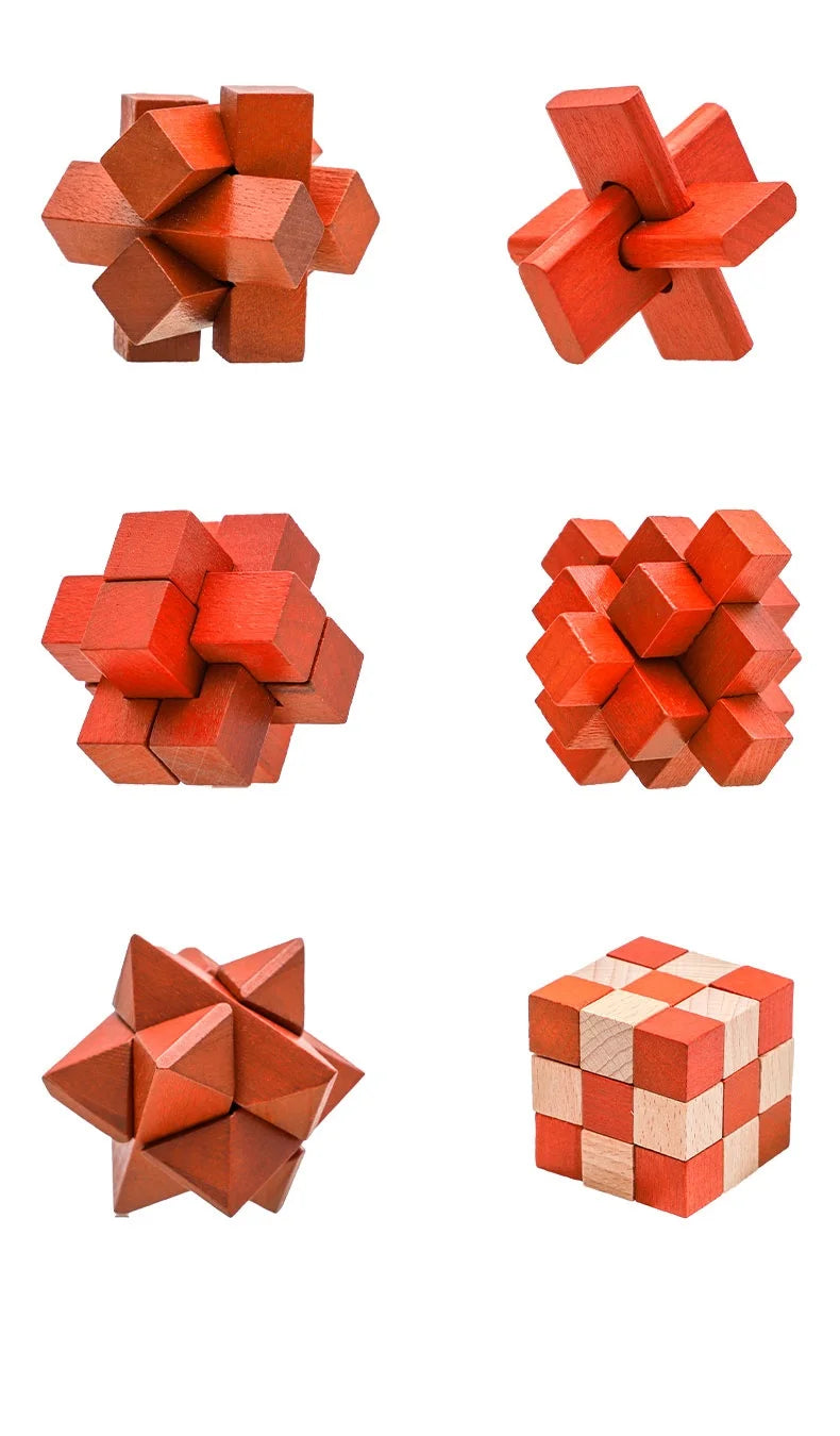 Holz IQ Puzzle Kong Ming Lock Lernspiel für Kinder und Erwachsene