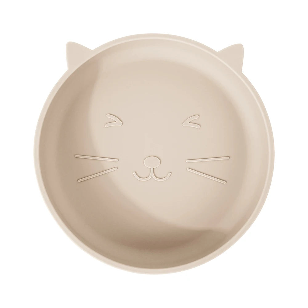 Silikon Baby Teller Saugplatte Katze Form BPA frei kindgerechtes Geschirr