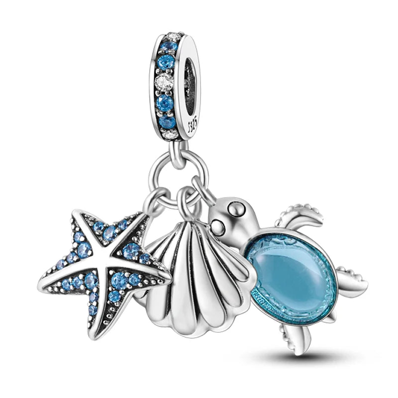 925 Sterling Silber Charm mit rosa Schmetterling - leuchtenden Glühwürmchen