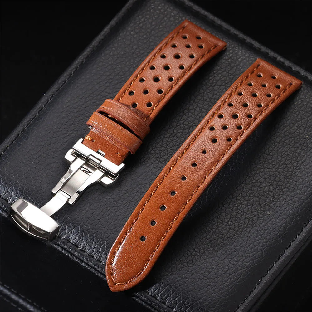 Vintage Uhrenarmband aus echtem Rindsleder in drei Breiten