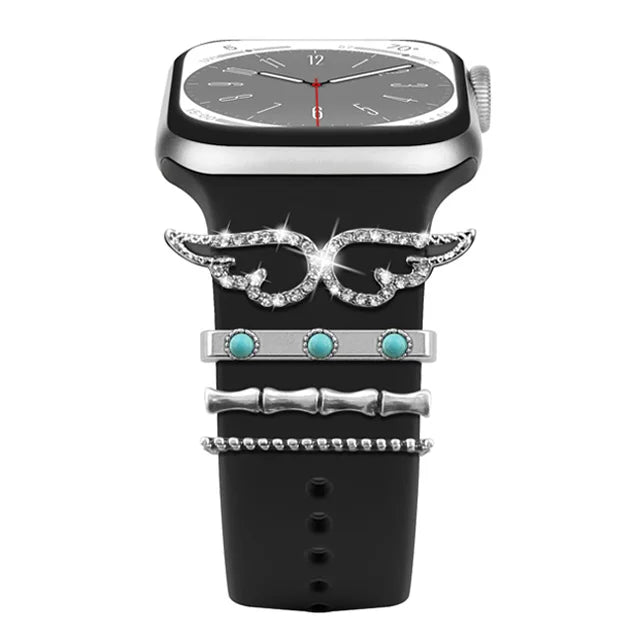 Dekoration für Apple Watch Band Ultra2 10 9 8 Diamant Schmuck Armband Zubehör für Samsung/Huawei Uhr 20/22mm Armband Charms-Yabubest - Home & More