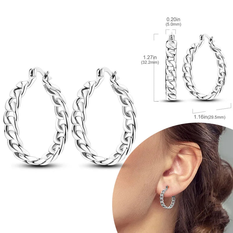 925 Sterling Silber Creolen mit Zirkonia Wassertropfen für Damen