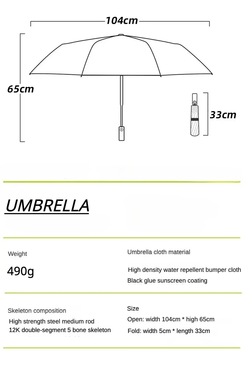 Robuster großer Automatik Regenschirm mit Windschutz und Sonnenschutz