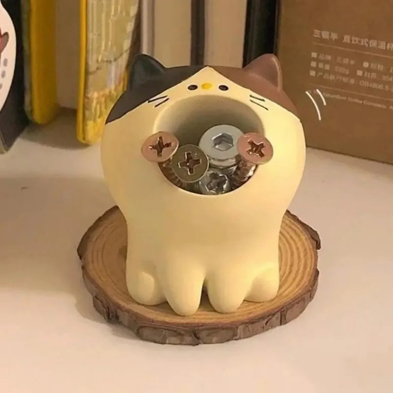 Niedlicher Katzen Stifthalter mit Mundöffnung Büro Desktop Dekoration