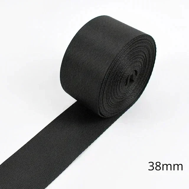 5m Schwarz Nylon Gurtband 10-100mm für Rucksack, Gürtel, DIY Nähen