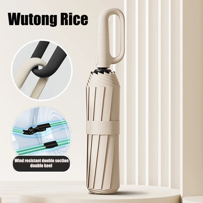 Übergroßer Automatik Regenschirm UV-Schutz Windfest Regenfest Verstärkt