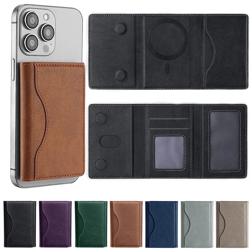 Schlankes Magsafe Kreditkartenetui aus dünnem Leder für Herren