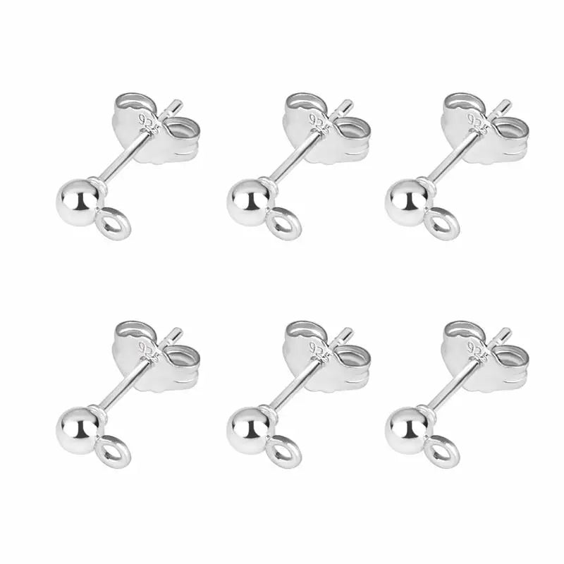 50 teiliges Set Silber Überzogene Ohrring Bolzen Basis für DIY Schmuck