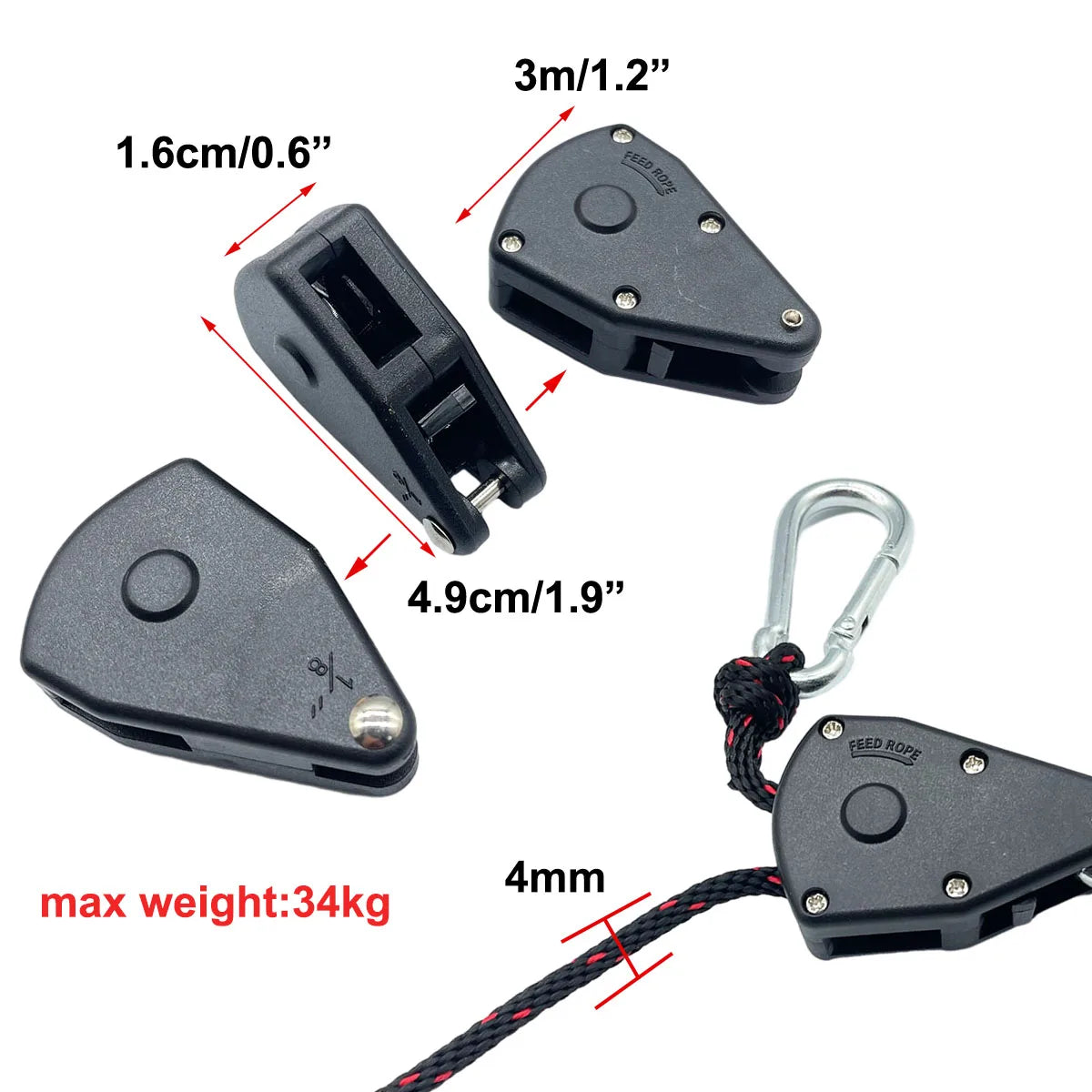 Sicher - Stark: 2x 4mm Zeltseile mit Ratsche für Camping - Outdoor Einsatz