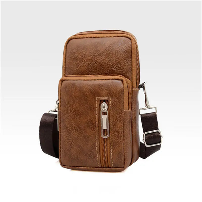 Kleine Herren Umhängetasche aus echtem Leder in modernem Business-Stil