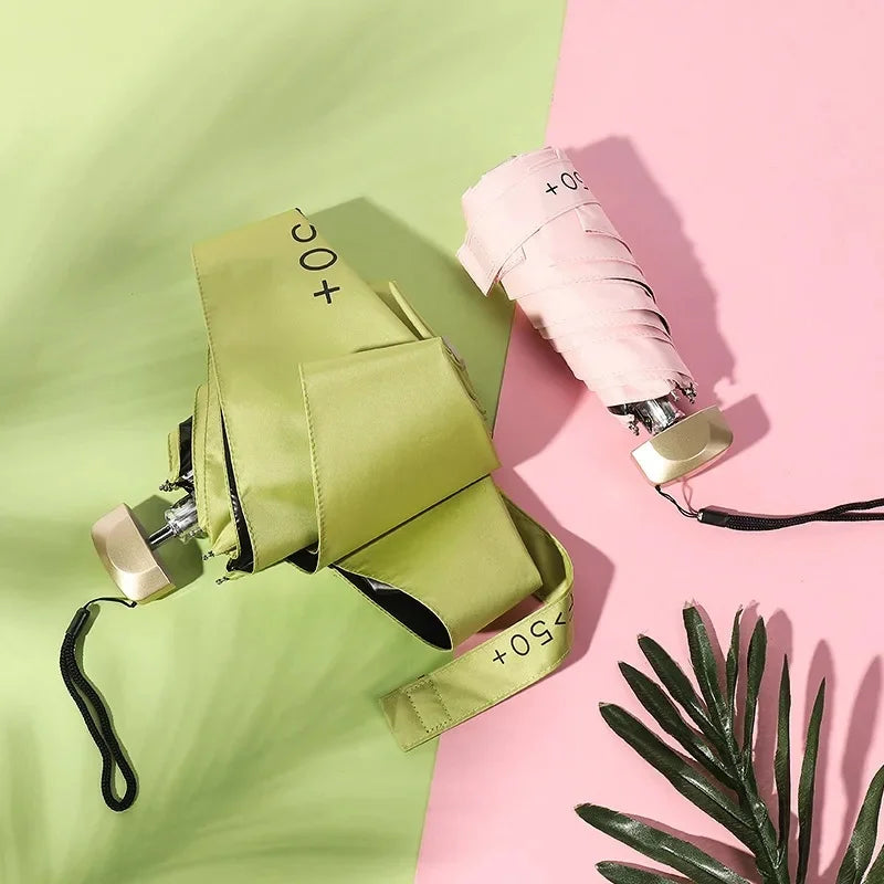 Mini Taschenschirm UV-Schutz faltbar Vinyl Regenschirm Sonnenschirm Kapsel