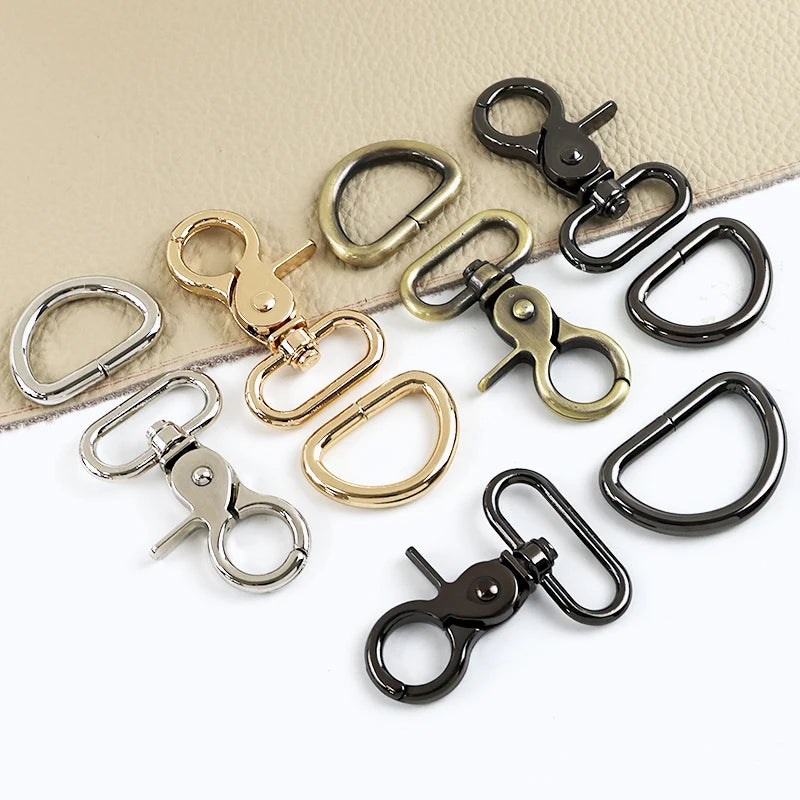 2-5 Sets Metall-Taschenschnallen 20-32mm Karabiner D-Ring Gurtbandhaken