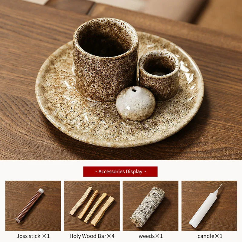 Multifunktionaler Keramik Räuchergefäßhalter 4 in 1