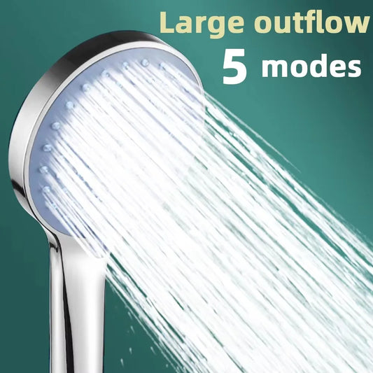 Wassersparender Duschkopf mit 5 Strahlarten - hohem Druck – universell