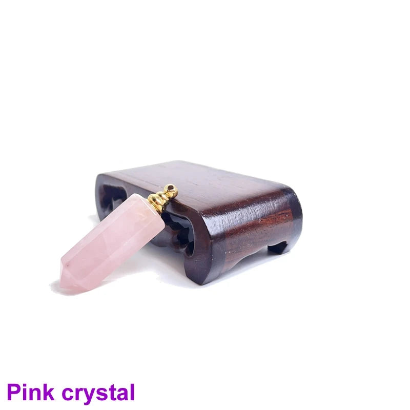Unregelmäßige Naturstein Parfümflasche Anhänger – Amethyst Tigerauge Öl Diffusor