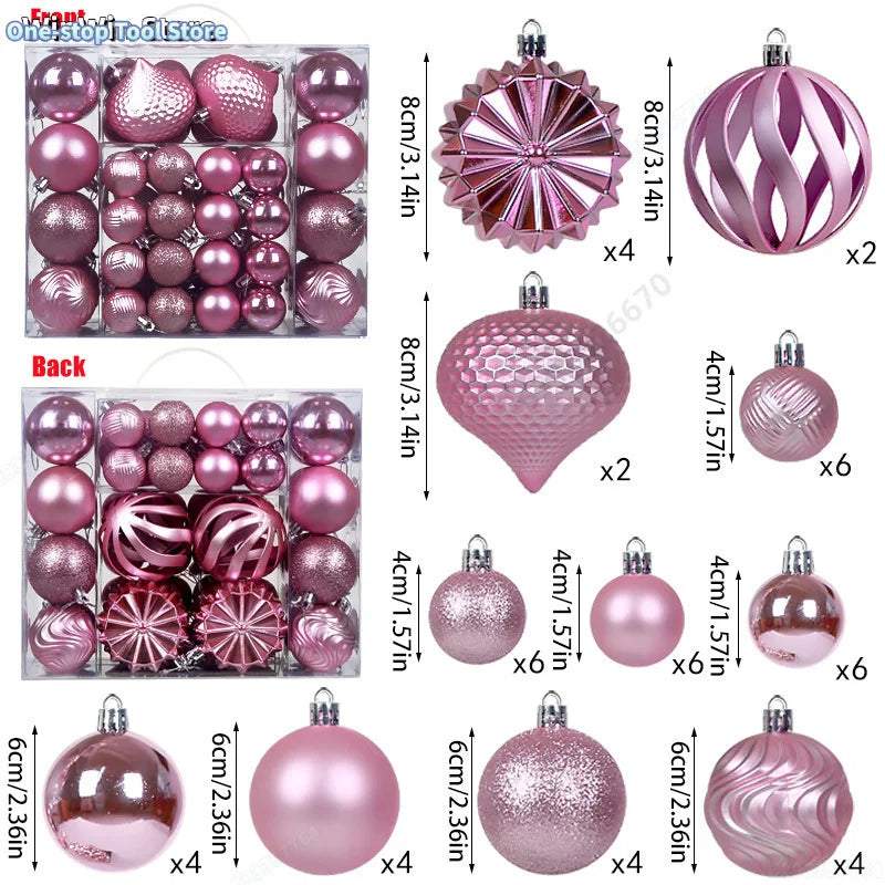 48 teiliges Set Hohl Weihnachtskugeln zum Aufhängen
