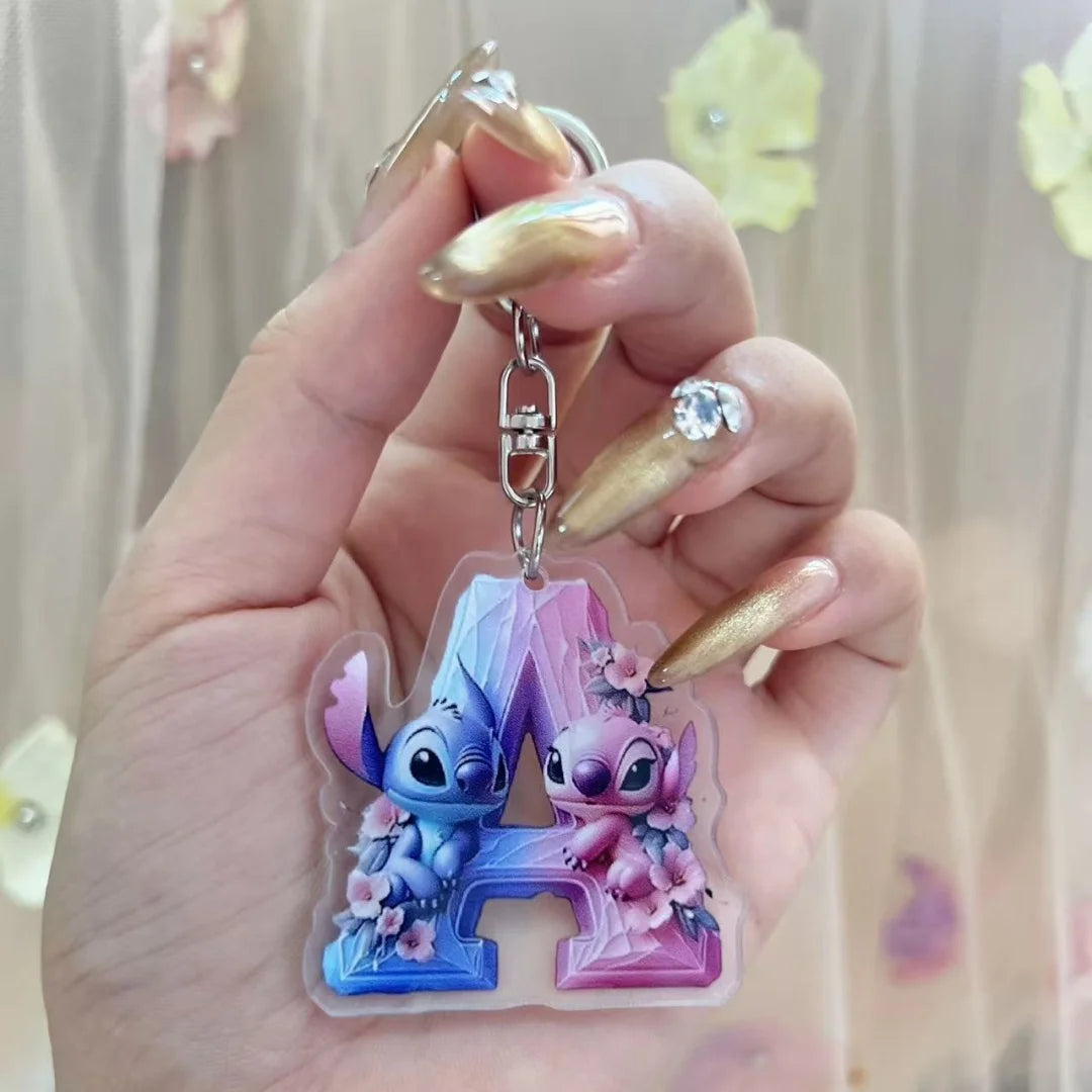 Bunter 2 Zoll Acryl Schlüsselanhänger mit A-Z Buchstaben für Kinder