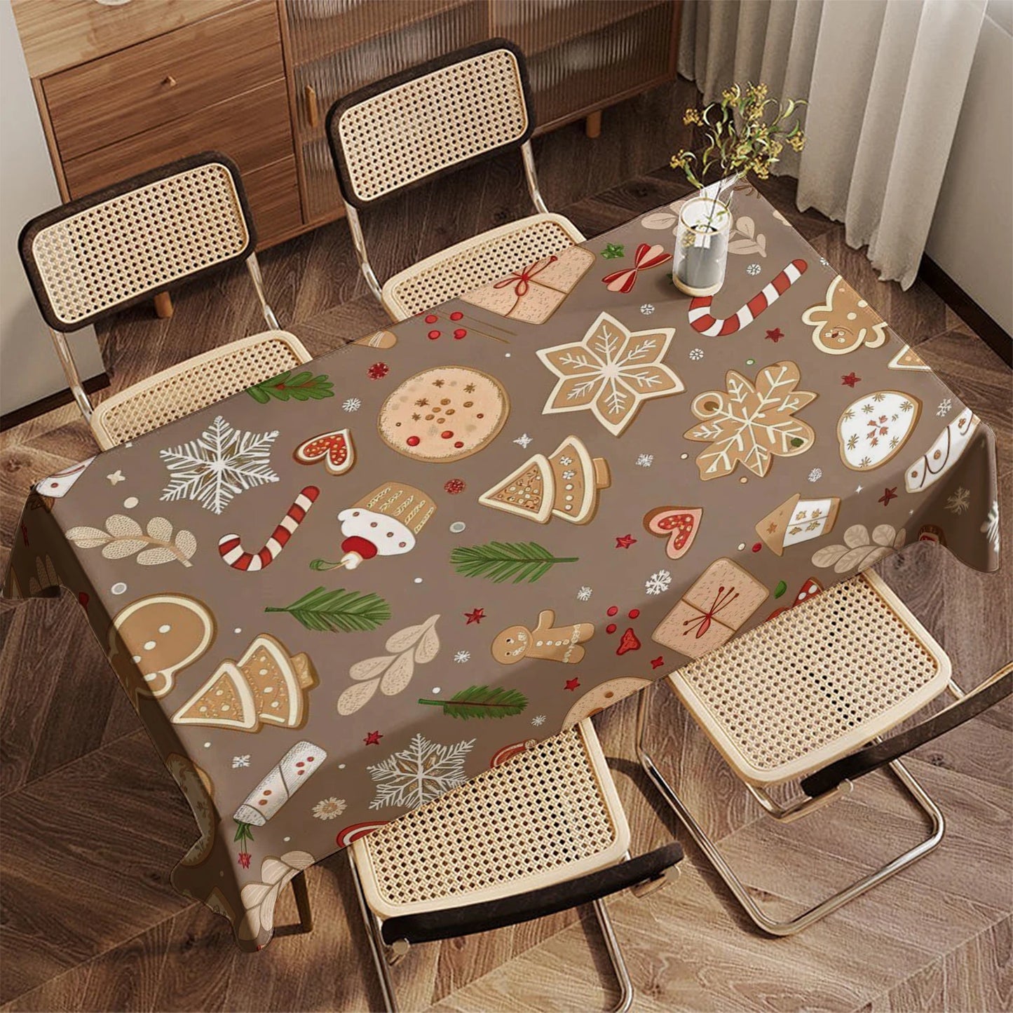 Festliche rechteckige Weihnachtstischdecke für Zuhause und Feiern