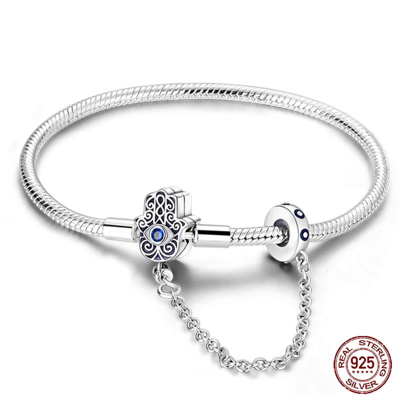 Armband Silber 925 mit Stern Mond Sonne und Grünem Zirkon Charm