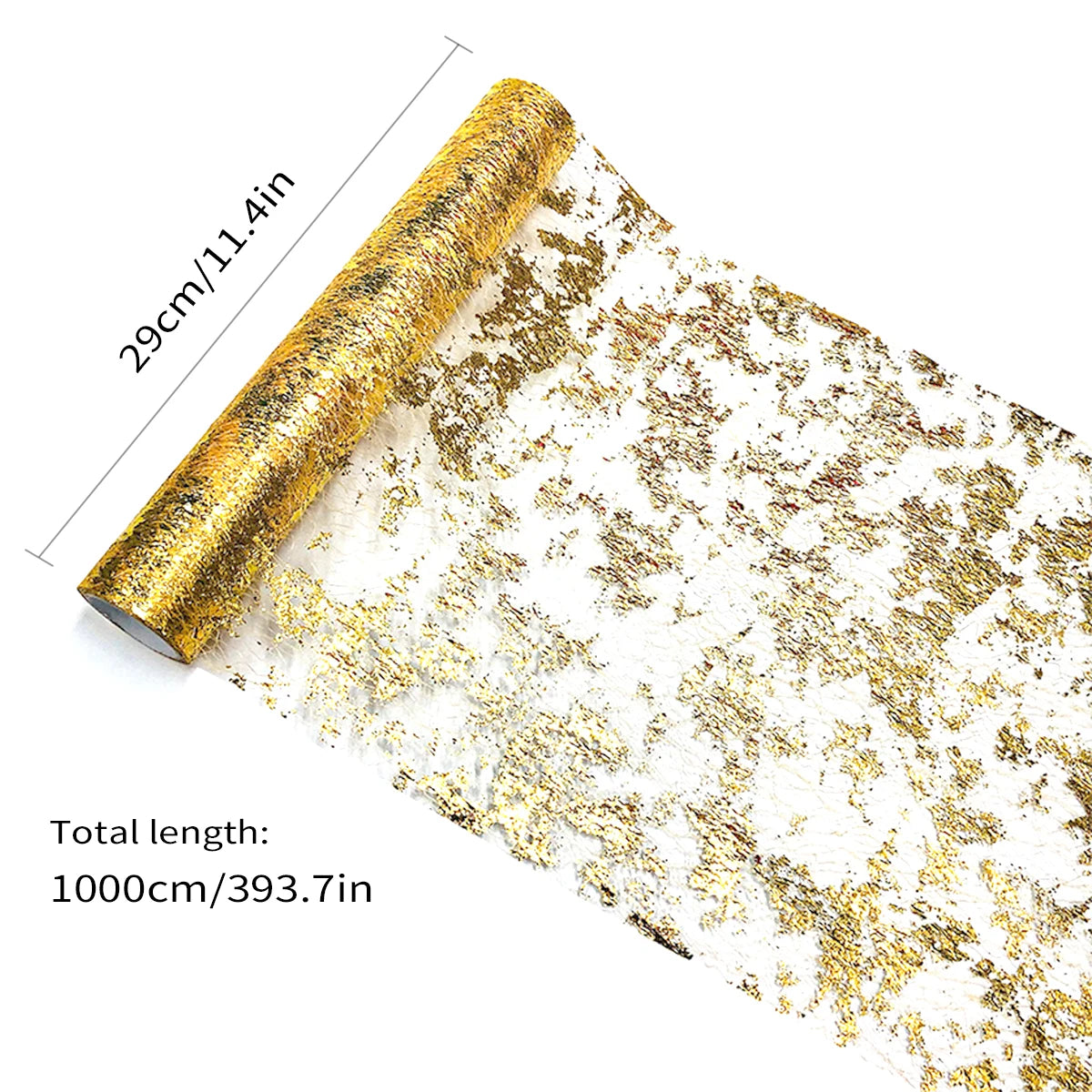 Glitzernder Netz Tischläufer als Rolle – Festliche Dekoration