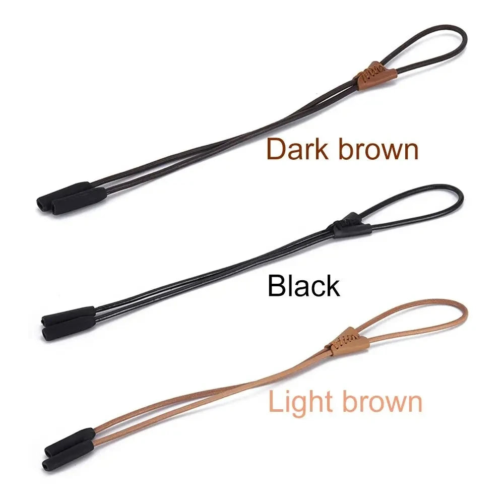 Einstellbarer Leder Brillenhalter Seil Sonnenbrille Kette Unisex